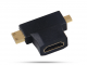 HDMI Mini & Micro Male to HDMI Standard Female Adapter HDTV 4K 1080p 3D