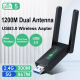 Dual Band WiFi Adapter, 150 Mb/sec, 1200 Mbps, 802.11ac/a/bgn, FASTEST